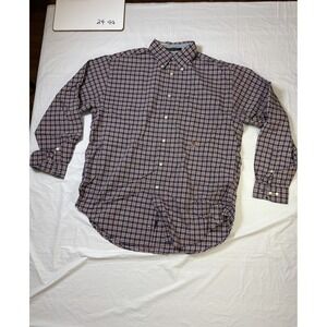 Mens Tommy Hilfiger dress shirt, checkered plaid, size Medium blue/red